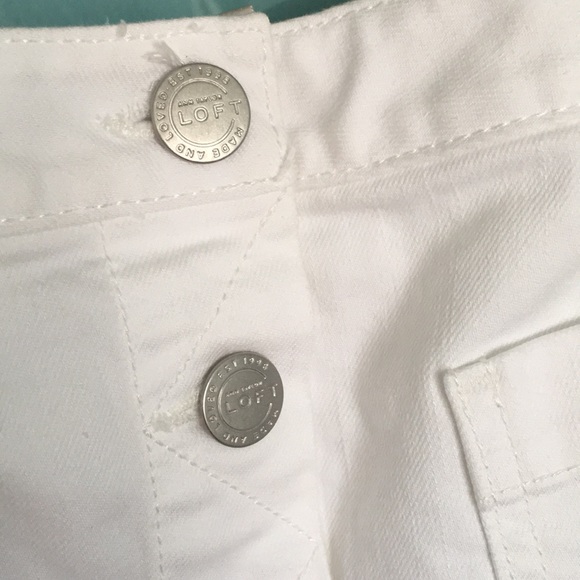 Ann Taylor Loft white denim skirt 8 - Picture 2 of 4